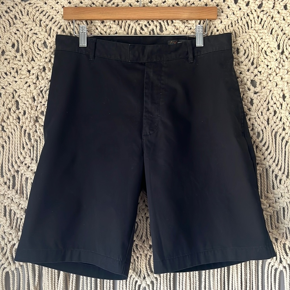 Greg Norman Flat Front Black Chino Golf Shorts